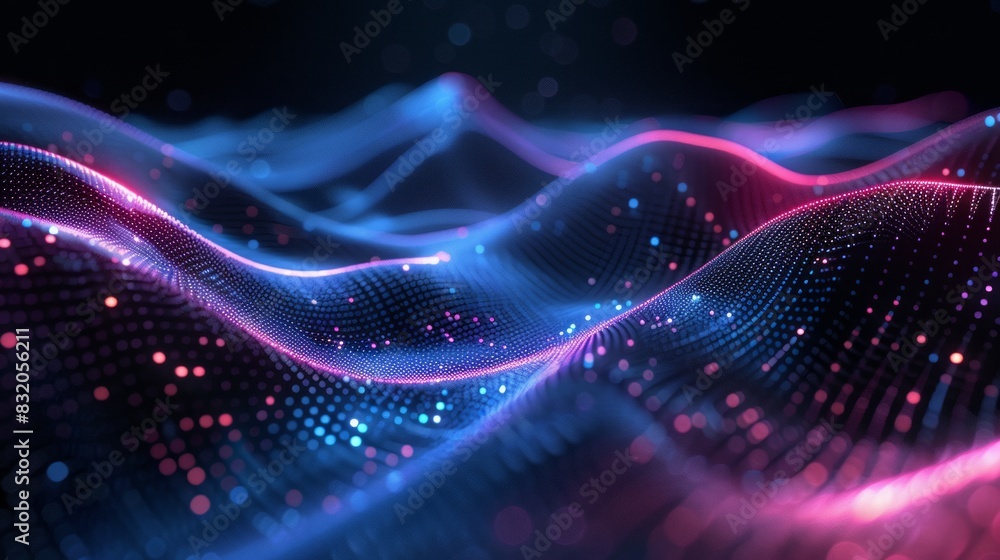 Aufkleber 3d render modern background with flowing part