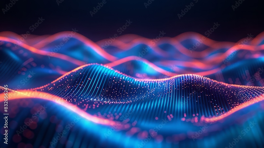 Aufkleber 3d render modern background with flowing part