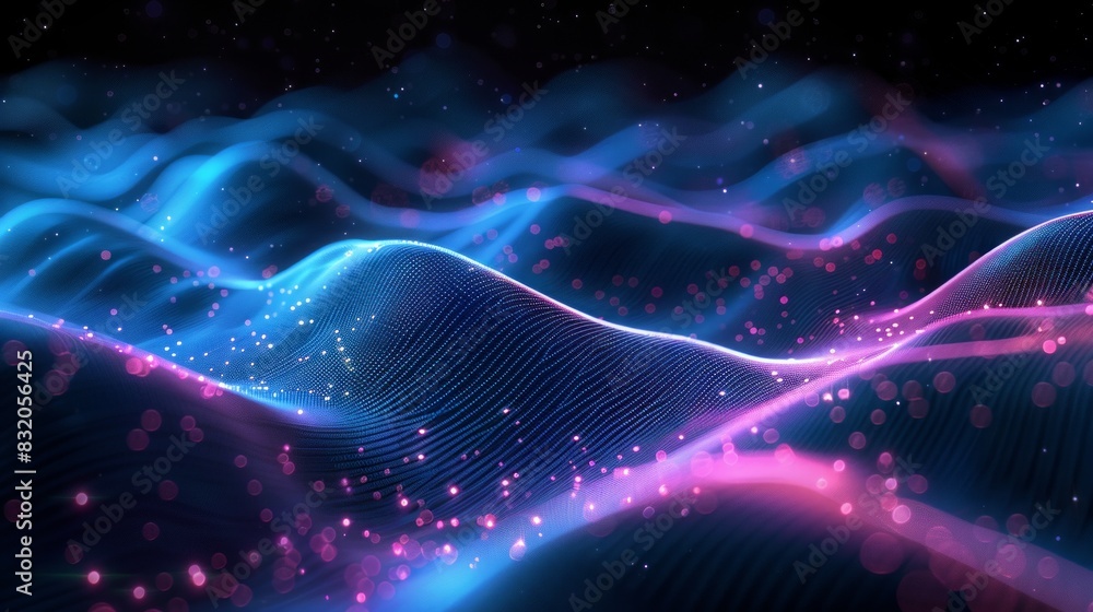 Aufkleber 3d render modern background with flowing part