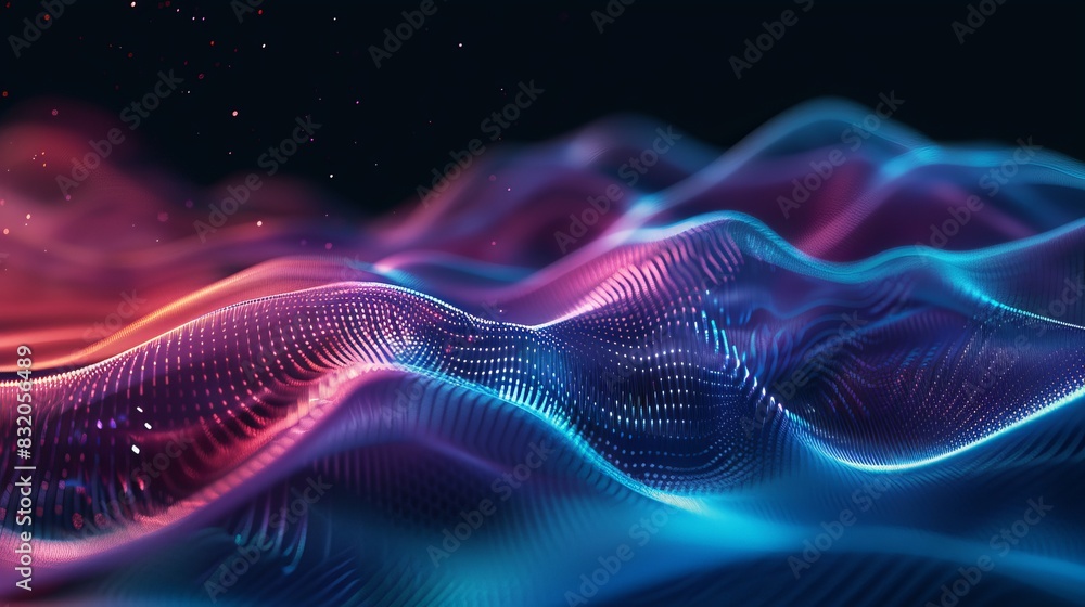 Aufkleber 3d render modern background with flowing part