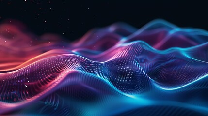 3d render modern background with flowing part