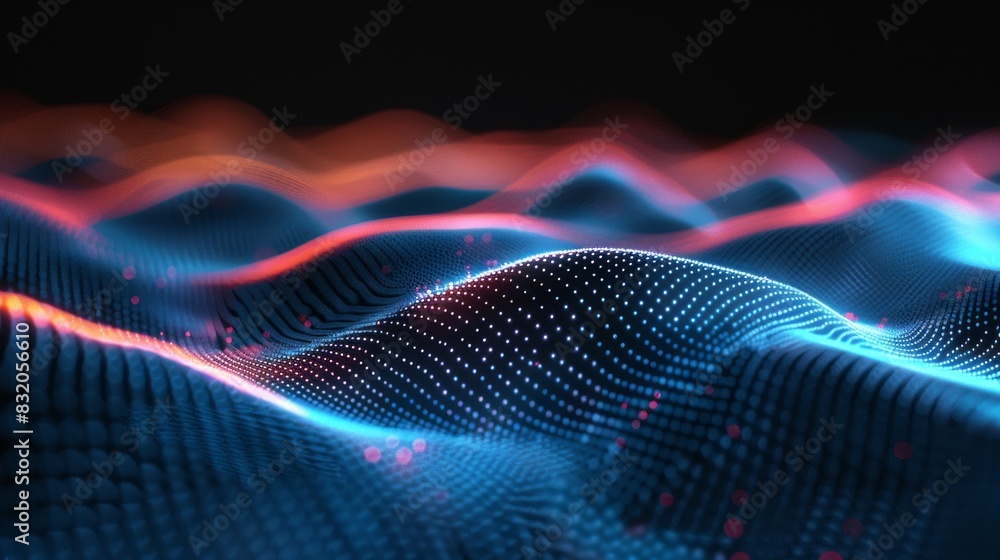 Aufkleber 3d render modern background with flowing part