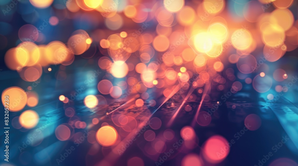 Poster blurry modern background with depth of field and illuminated light effects