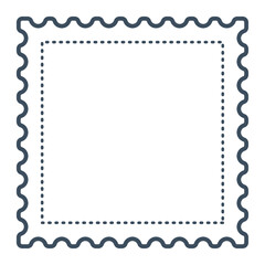 PNG square postage stamp element, transparent background