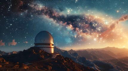 Spectacular View from a Mountaintop Observatory Revealing the Awe-Inspiring Wonders of the Universe