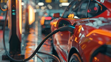 Fototapeta premium Electric car that is charging