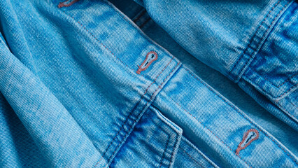 Blue jeans fabric with detailed texture