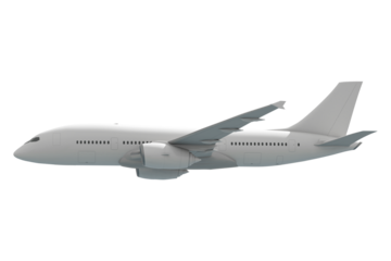3D airplane png clipart, air travel vehicle on transparent background
