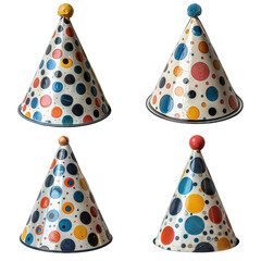 birthday party cone hat isolated on transparent background ,generative ai