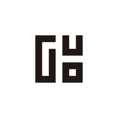 Obraz premium Letter G, u and o square geometric symbol simple logo vector