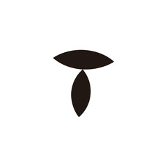Letter T leaf geometric symbol simple logo vector