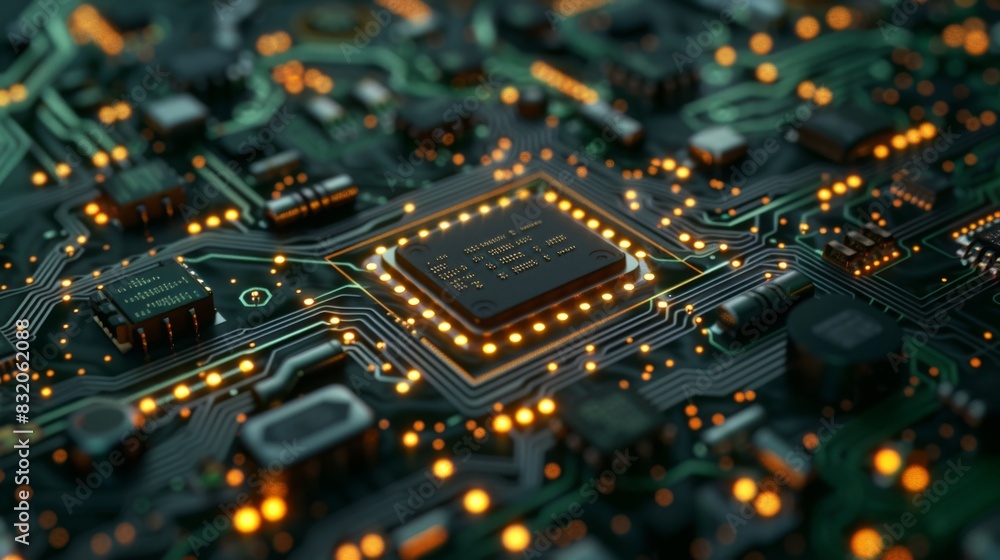 Poster the illuminated microchip circuit