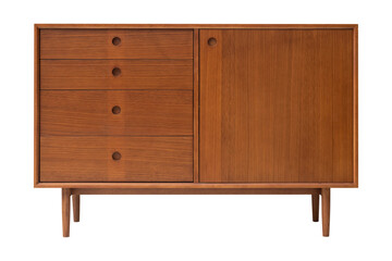 Vintage sideboard png mockup in mid century modern design