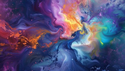 Desktop Wallpaper with 8k Colorful Paint Splash.