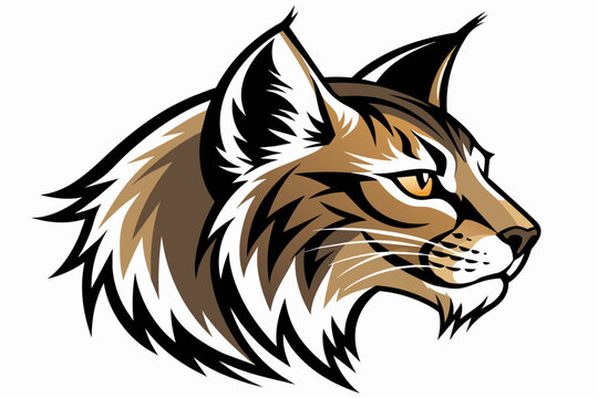 recommend clip art: bobcat-head-side-view--silhouette--white-background 