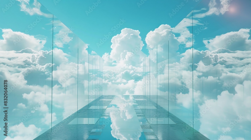 Poster cloud computing technology internet storage network concept