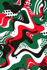 Obraz premium Abstract Motion Soccer Jersey Sublimation Design in Red, Green, and White