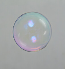 Cosmetic texture soap bubble on gray background