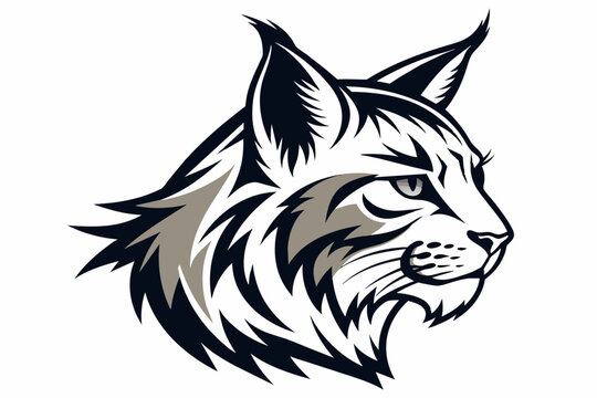 recommend clip art: bobcat-head-side-view--silhouette--white-background 