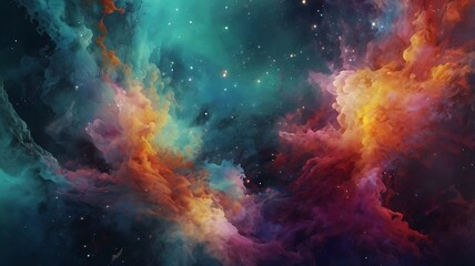 Fototapeta premium Explore the vastness of space with a stunning starry night sky, featuring vibrant colors and endless possibilities with captivating backgrounds