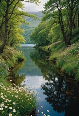 Serene River Reflecting Lush Forest