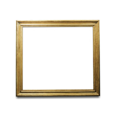 Gold picture frame mockup transparent png