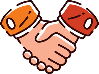 Handshake, hand-drawn business icon.