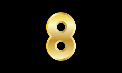 Number Gold 3D Elegant Modern Logo