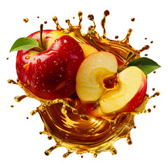 Red apple Juice Splash for drink menu