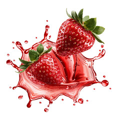 Strawberries juice splash for drink menu