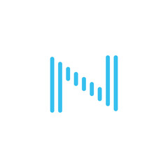 Obraz premium letter N simple striped vector logo symbol