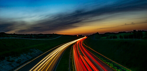 lights of cars with night