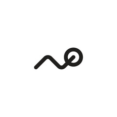 letters N and O connected simple vector logo symbol