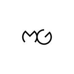 letters M and G connecting simple vector logo symbol