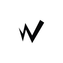 letter W simple graphic symbol logo vector