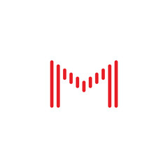 letter M simple striped vector logo symbol