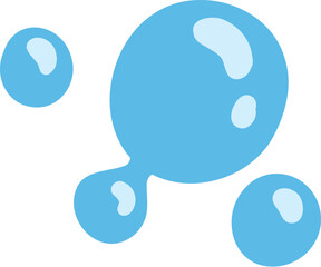 Cartoon blue dripping water drop, splash, spray and tear. Liquid flow, wave, stream and puddle. Nature water motion shape vector. Illustration of rain water drop, liquid splash