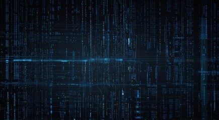 Obraz premium Digital background perfect for tech processes, neural networks, artificial intelligence, data transfer and encryption, digital archives, sound and graphic presentations, science, education, etc.