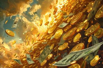 Money rains down from sky, jackpot dream come true