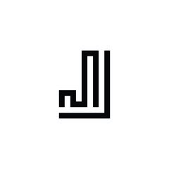 the letters M and J are square simple symbol logo  vector