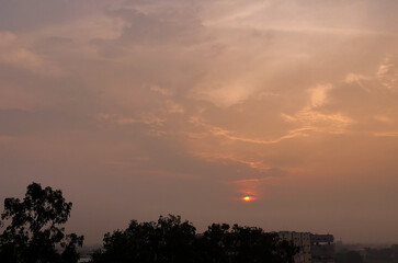 Fototapeta premium Night sky view background, nature photography, natural sunset scenic wallpaper