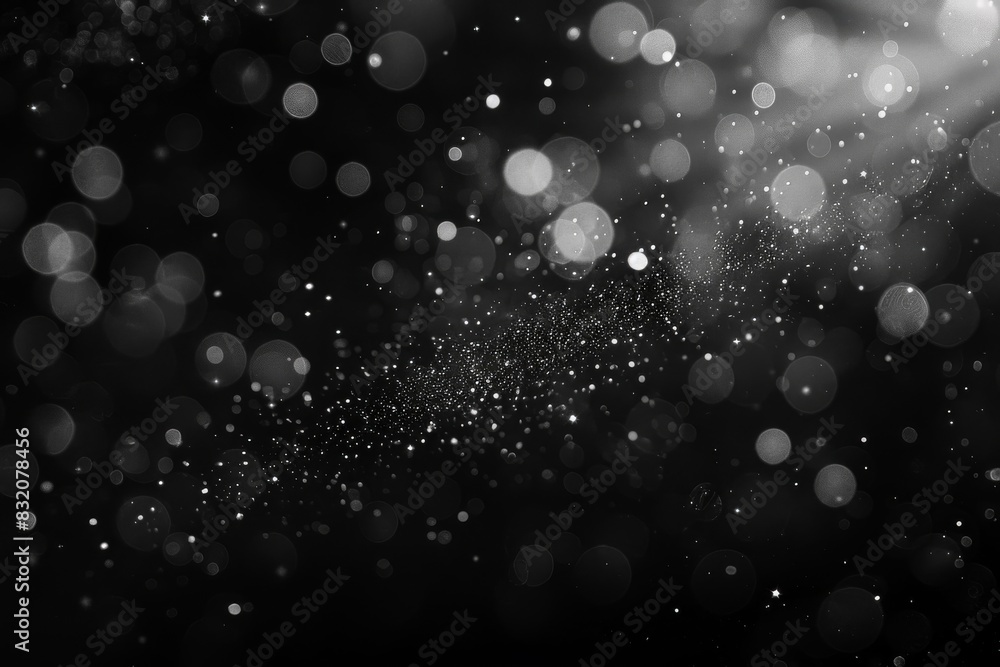 Aufkleber dark abstract glowing bokeh lights on a dark surface with room for text or product showcase