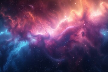 Obraz premium Majestic space backdrop: authentic nebula and sparkling stars in panoramic view