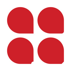 Red One Corner Circle Cut Icons