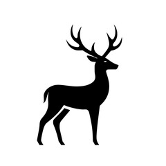 Elegant Silhouette Of A Deer Standing Against A White Background