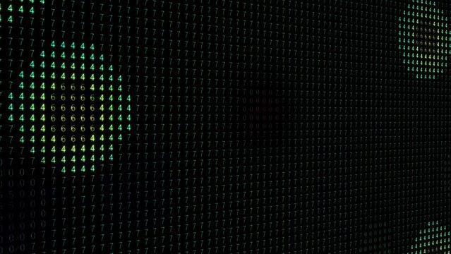 Cloud of numbers create shapes and forms. Numbers represented as cluster in a concept of latent space representation. Numbers movings as dots and clouds in a black dark background. Digital Technology
