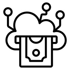 Trendy vector design of cloud earning

