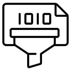 A creative design icon of binary data filtration 

