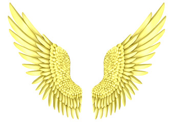 ベクター　羽ばたく金の翼　シンボル　マーク　アイコン