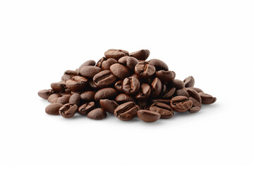 Obraz premium a pile of coffee beans on a white surface